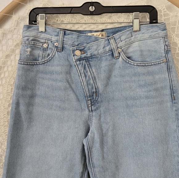 Madewell Low-Slung Straight Light Blue Crossover Waist Denim Jeans 26 - Picture 5 of 12